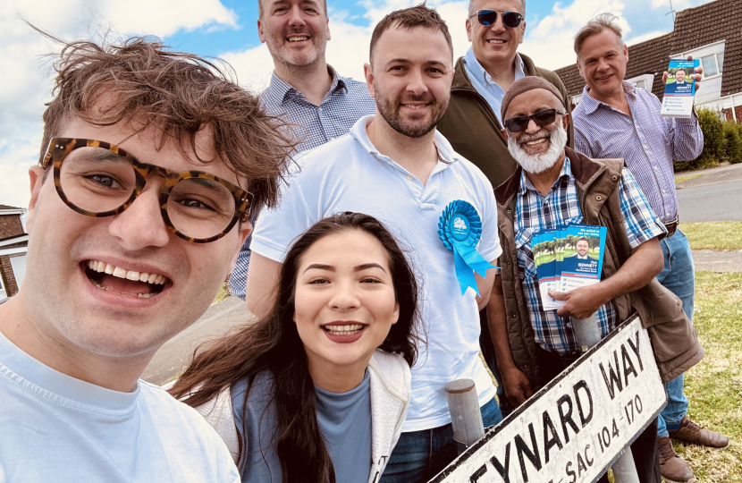 Dan Bennett and some of the team campaigning in Kingsthorpe